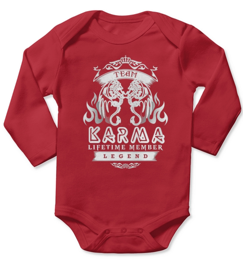 Team Karma Lifetime Member Long Sleeve Baby One-Piece