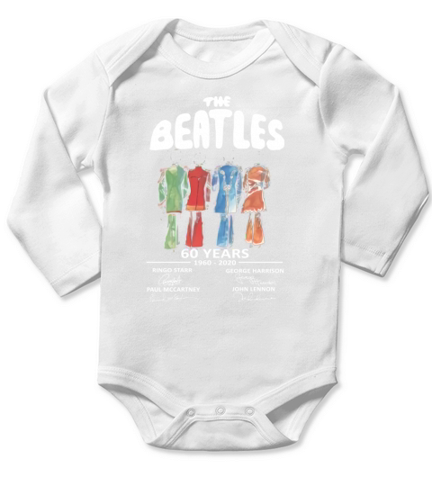The Beatles band music 60 Years 1960 2020 all signature shirt Long Sleeve Baby One-Piece
