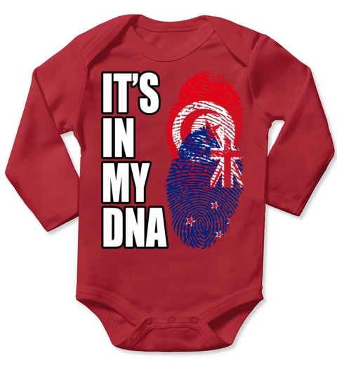 Tunisian And New Zealand Mix Heritage DNA Flag Long Sleeve Baby One-Piece