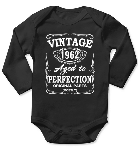 Vintage Age To Perfection 1962 Long Sleeve Baby One-Piece