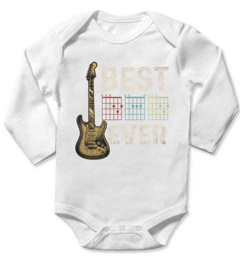 Vintage Guitarist Best Dad Ever Guitar Dad Chord Men Gift T-Shirt - Mouse Pad Long Sleeve Baby One-Piece