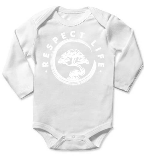 Zen Circle with Bonsai Tree Long Sleeve Baby One-Piece