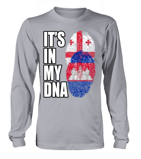 Georgian And Cambodian Mix Heritage DNA Flag Long sleeved Unisex