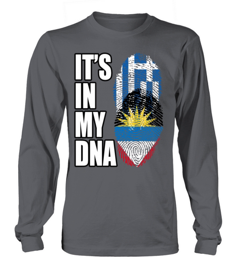 Greek And Antiguan Mix Heritage DNA Flag Long sleeved Unisex