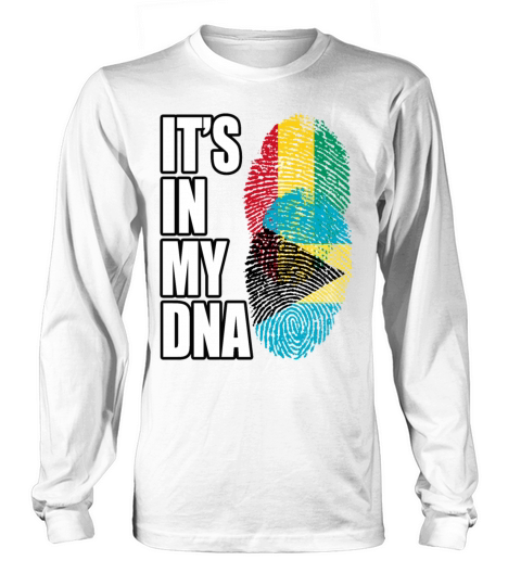 Guinean And Bahamian Mix Heritage DNA Flag Long sleeved Unisex