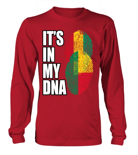 Guinean And Benin Mix Heritage DNA Flag Long sleeved Unisex