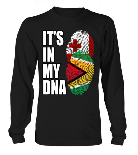 Tongan And Guyanese Mix Heritage DNA Flag Long sleeved Unisex