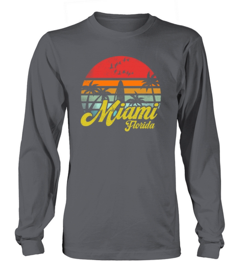 Vintage Miami Florida Surfing Retro Surf Humor Long sleeved Unisex