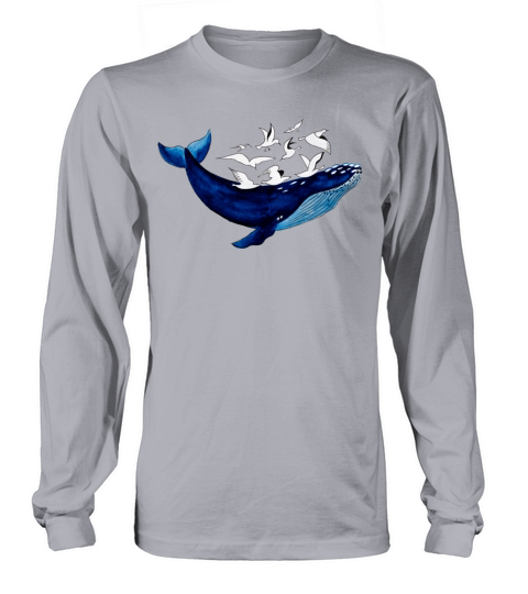 Whale and seagulls I Air and water Long sleeved Unisex