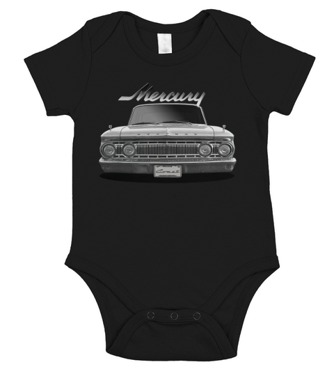 1962 Ford Mercury Comet White Two Sided Short Sleeve Baby One-Piece