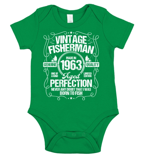 1963 Birthday for Men Fishing Rod 1963 Year Short Sleeve Baby One-Piece