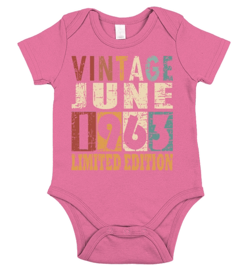 1963 vintage born in June gift Short Sleeve Baby One-Piece