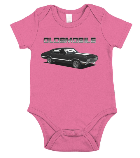 1970 Oldsmobile 442 Black Short Sleeve Baby One-Piece
