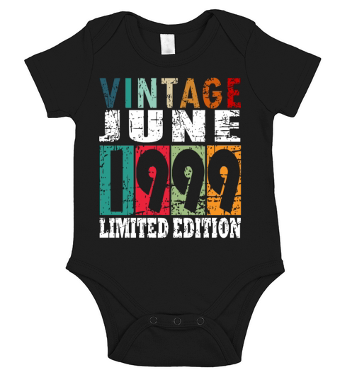 1999 vintage born in June gift Short Sleeve Baby One-Piece