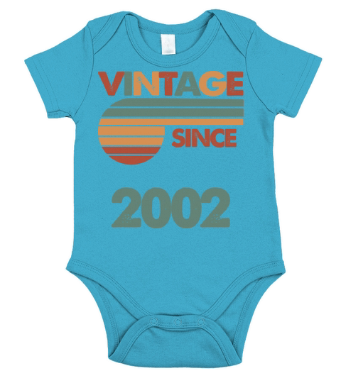 20th Vintage Birthday 2002 Short Sleeve Baby One-Piece