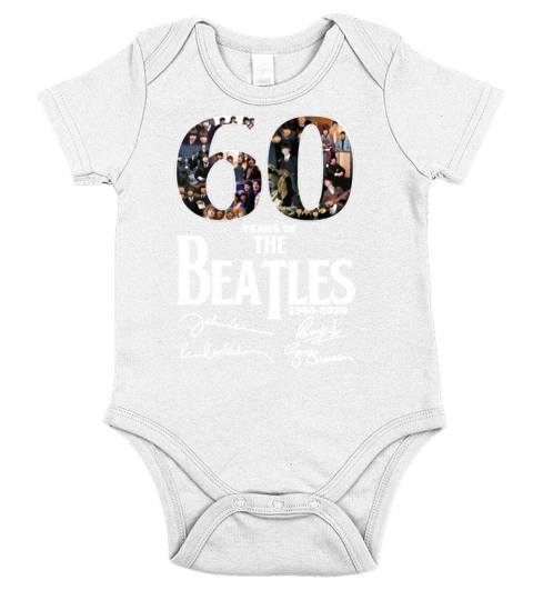 60 Years Of The Beatles 1960-2020 Signature shirt Short Sleeve Baby One-Piece