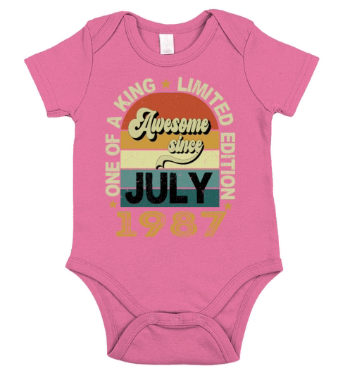 Awesome Since July 1987 35 Years Old 35th Birthday Short Sleeve Baby One-Piece