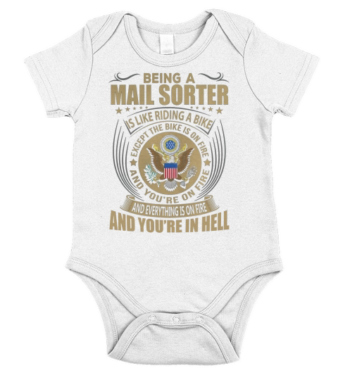 Being a Mail Sorter like Riding a Bike Job Title Shirts Short Sleeve Baby One-Piece