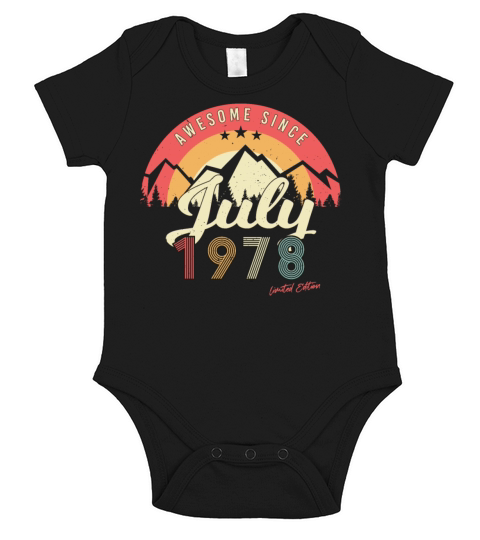 Best Birthday Greeting 1978 July Short Sleeve Baby One-Piece