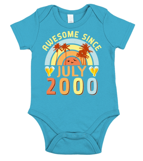 Birthday Greeting July 2000 Short Sleeve Baby One-Piece