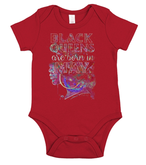 Black Queens Are Born In May TShirt Short Sleeve Baby One-Piece