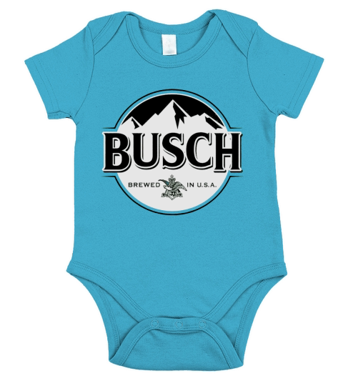 Busch Beer Black &amp;amp; White Logo T-Shirt Short Sleeve Baby One-Piece