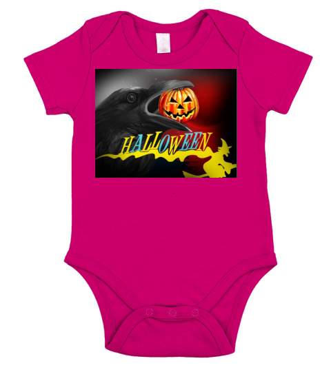 Crow Halloween Short Sleeve Baby One-Piece