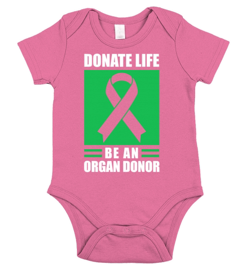 Donate Life Be An Organ Donor Green Ribbon Short Sleeve Baby One-Piece