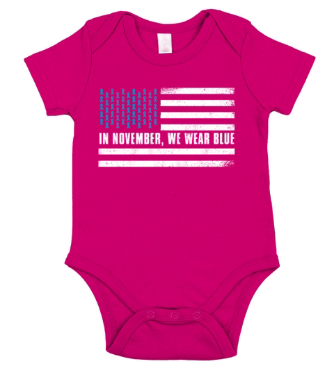 Flag Blue November Diabetes Awareness Month Short Sleeve Baby One-Piece