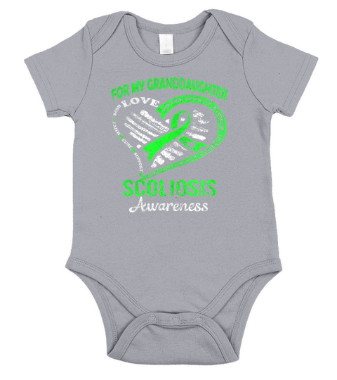 For My Granddaughter Scoliosis Awareness T Shirt Short Sleeve Baby One-Piece