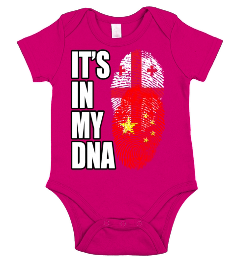Georgian And Chinese Mix Heritage DNA Flag Short Sleeve Baby One-Piece