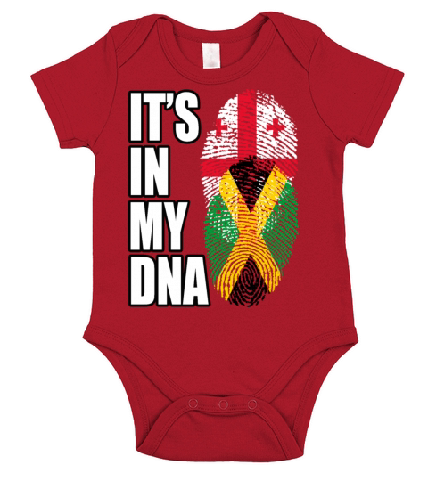 Georgian And Jamaican Mix Heritage DNA Flag Short Sleeve Baby One-Piece