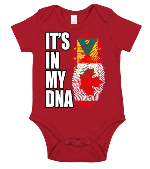 Grenadian And Canadian Mix Heritage DNA Flag Short Sleeve Baby One-Piece