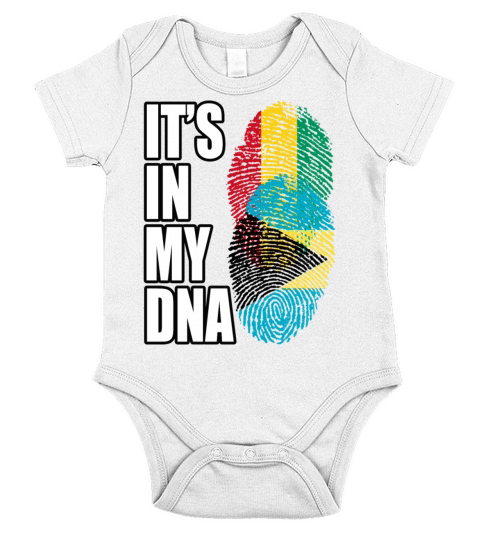 Guinean And Bahamian Mix Heritage DNA Flag Short Sleeve Baby One-Piece