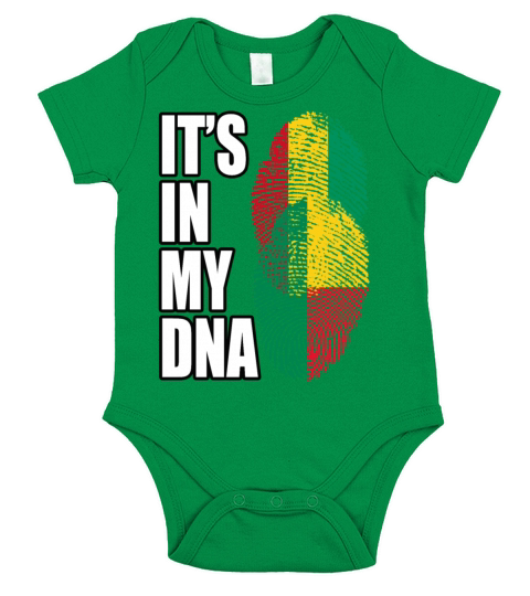 Guinean And Benin Mix Heritage DNA Flag Short Sleeve Baby One-Piece