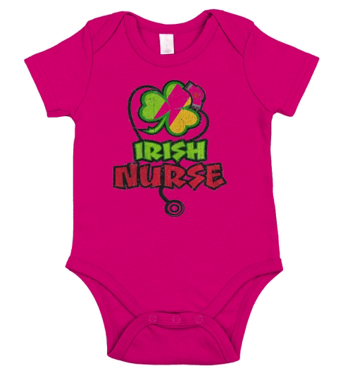 Irish Nurse Shirt Celebrate St Patricks Day Short Sleeve Baby One-Piece