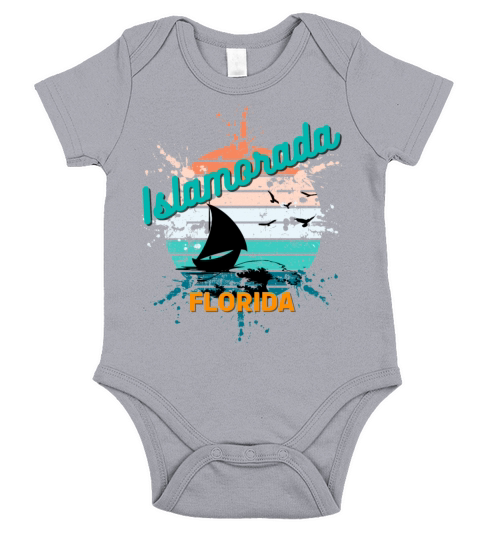 Islamorada Florida Retro Vintage Exploding Sunset Short Sleeve Baby One-Piece