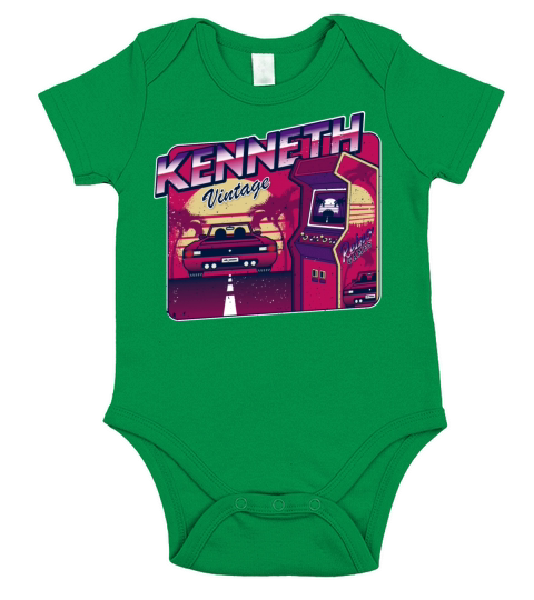 Kenneth - Personalized Vintage Gamer 80s 90s Short Sleeve Baby One-Piece