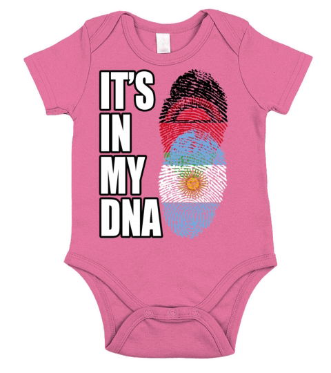 Malawian And Argentinian Mix Heritage DNA Flag Short Sleeve Baby One-Piece