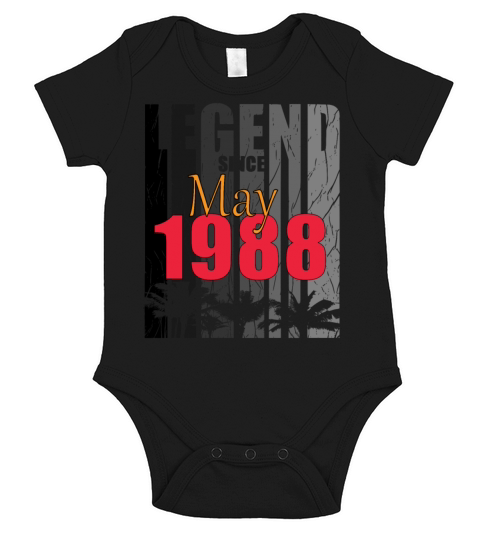 May 1988 Vintage Birthday gift Short Sleeve Baby One-Piece