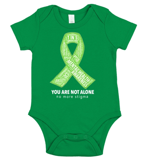 Mental Health Awareness Ribbon Word Cloud Shirt Short Sleeve Baby One-Piece