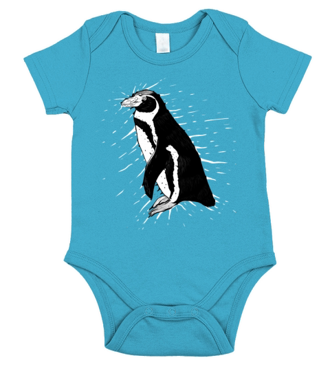 Penguin Gift Fluffy Emperor Penguin Vintage Short Sleeve Baby One-Piece