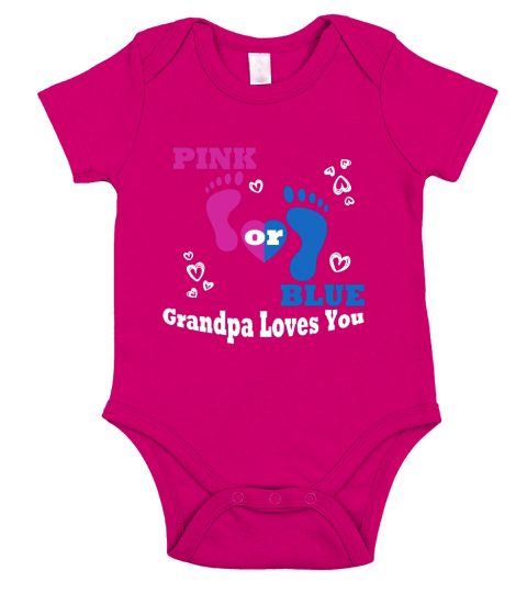 Pink Or Blue Grandpa Loves You Short Sleeve Baby One-Piece