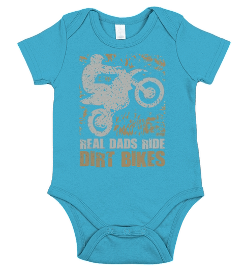 Real Dads Ride Dirt Bikes - Fathers Day Gift, Fathers Day TShirt Short Sleeve Baby One-Piece