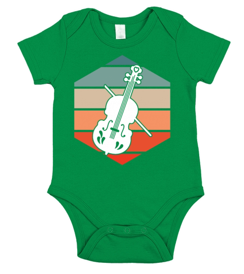 Retro Vintage Cello Musician Cello Player Cellist Short Sleeve Baby One-Piece