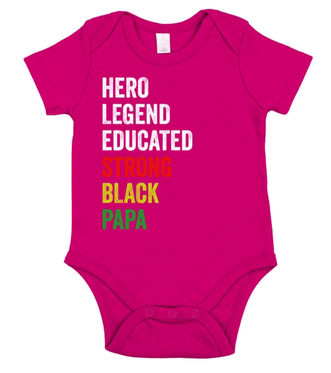 Strong Black Papa Hero Legend Educated Proud Papa Short Sleeve Baby One-Piece