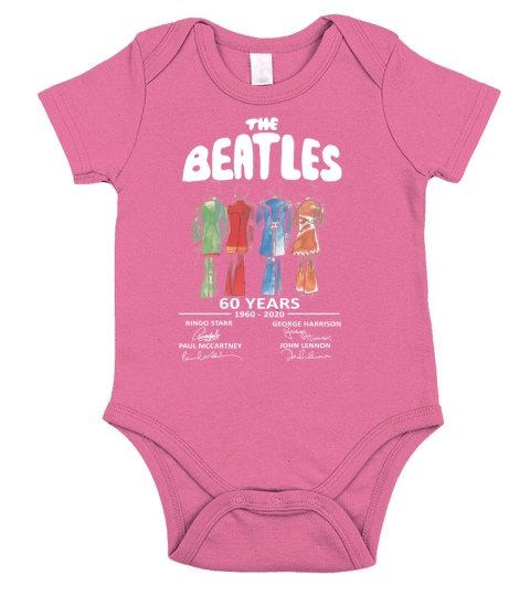The Beatles band music 60 Years 1960 2020 all signature shirt Short Sleeve Baby One-Piece