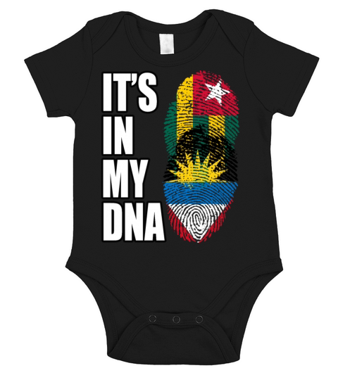 Togolese And Antiguan Mix Heritage DNA Flag Short Sleeve Baby One-Piece