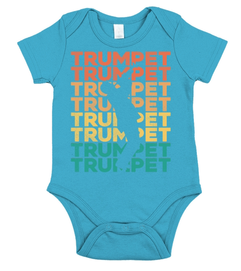 Trumpet Player Retro Vintage Short Sleeve Baby One-Piece