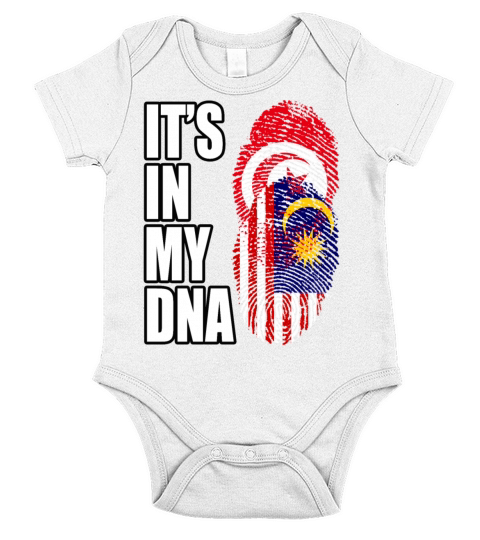 Tunisian And Malaysian Mix Heritage DNA Flag Short Sleeve Baby One-Piece